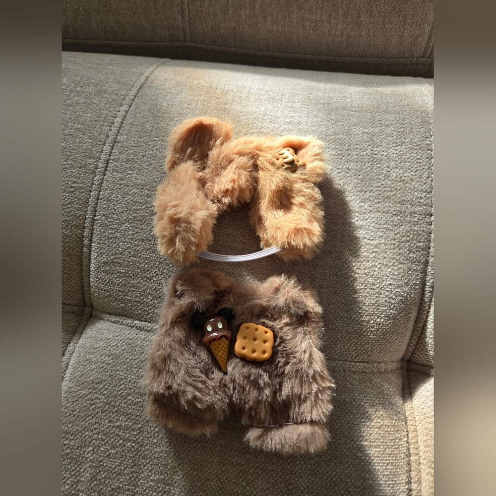 Plush Bear Costume for 17cm Labubu